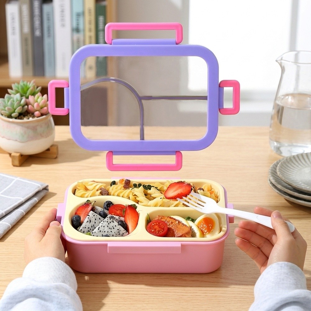 Meal Prep List - กล่องอาหารสแตนเลส 3 ช่อง ป้องกันการรั่วซึม สำหรับโรงเรียน ที่ทำงาน