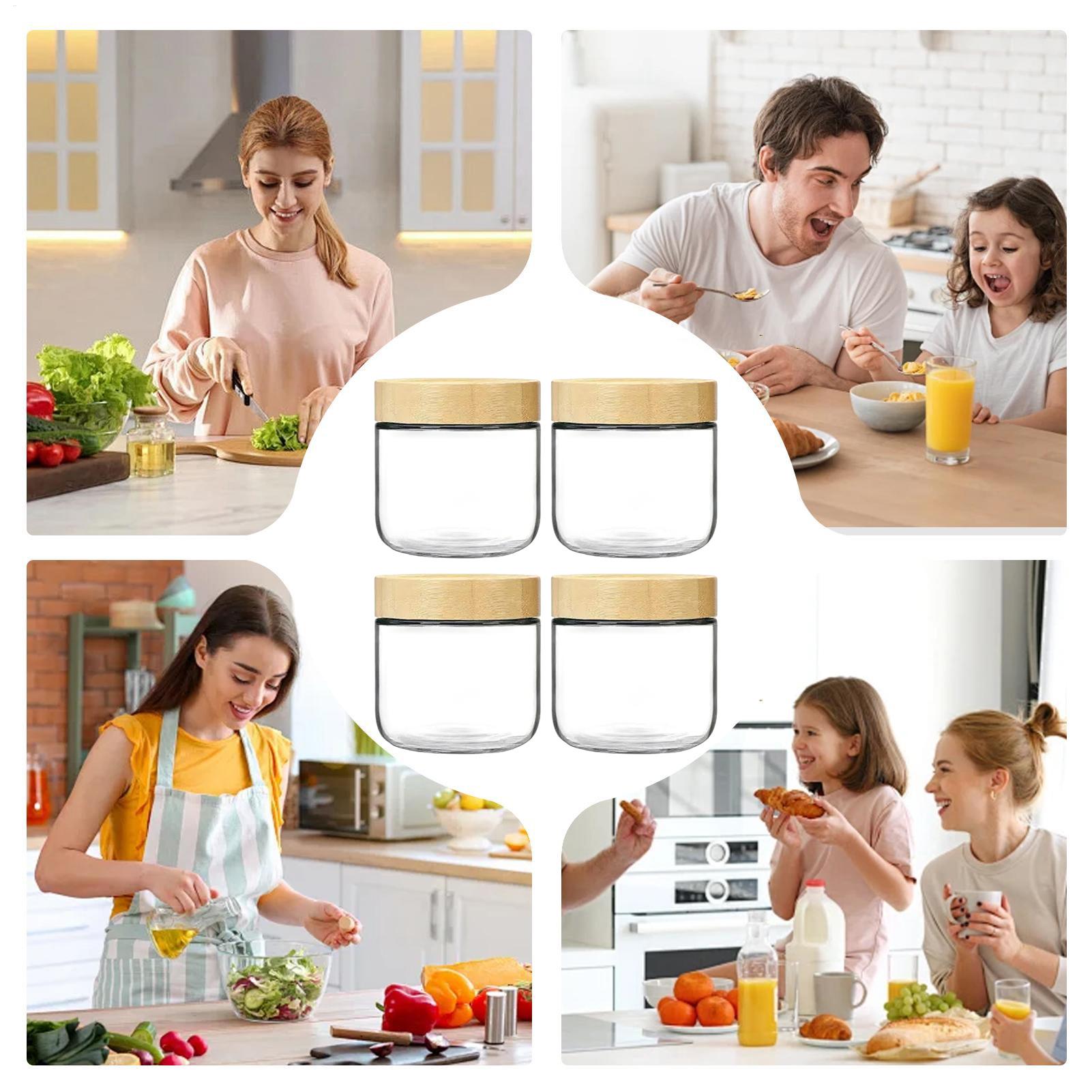 ขวดโอเวอร์ไนท์โอ๊ต 4 ชิ้น ขนาด - Meal Prep Yogurt Containers บทวิจารณ์และราคา