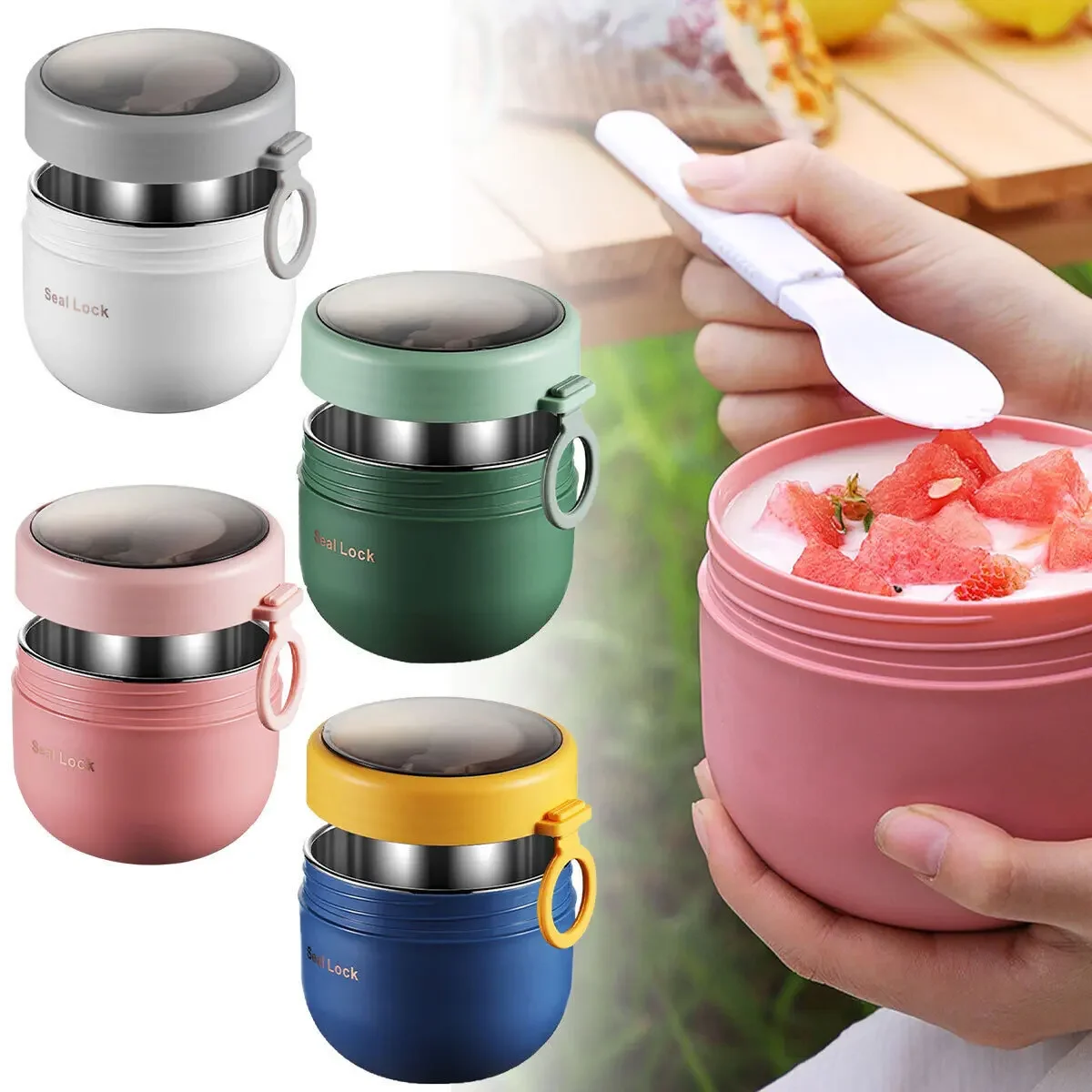 600 ml/800 ml อาหารเช้าถ้วยส้อ - Meal Prep Yogurt Containers บทวิจารณ์และราคา