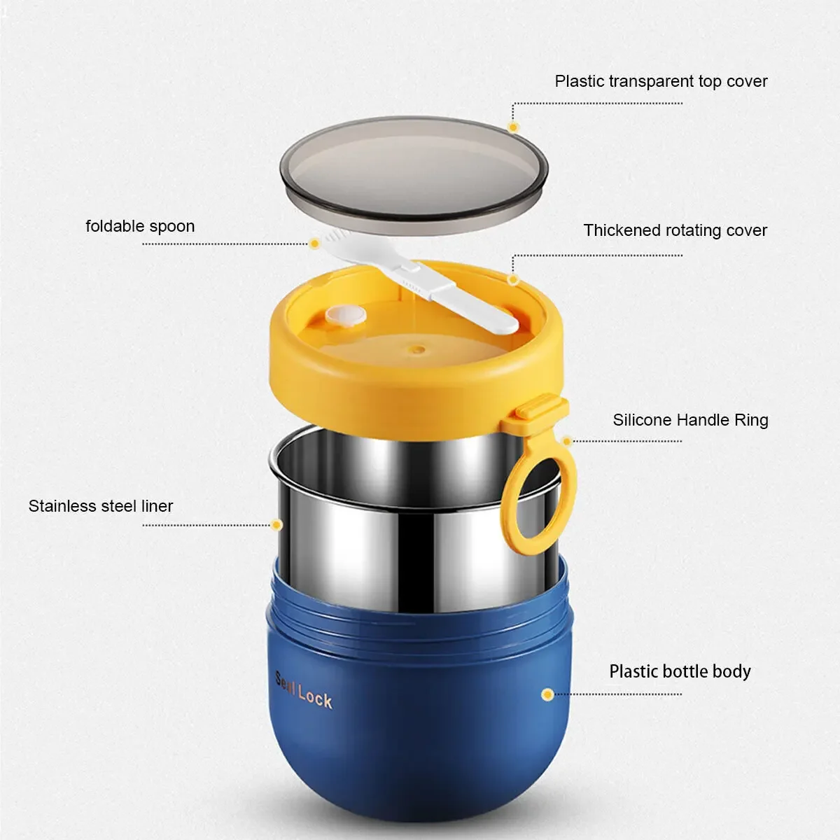600 ml/800 ml อาหารเช้าถ้วยส้อ - Meal Prep Yogurt Containers บทวิจารณ์และราคา