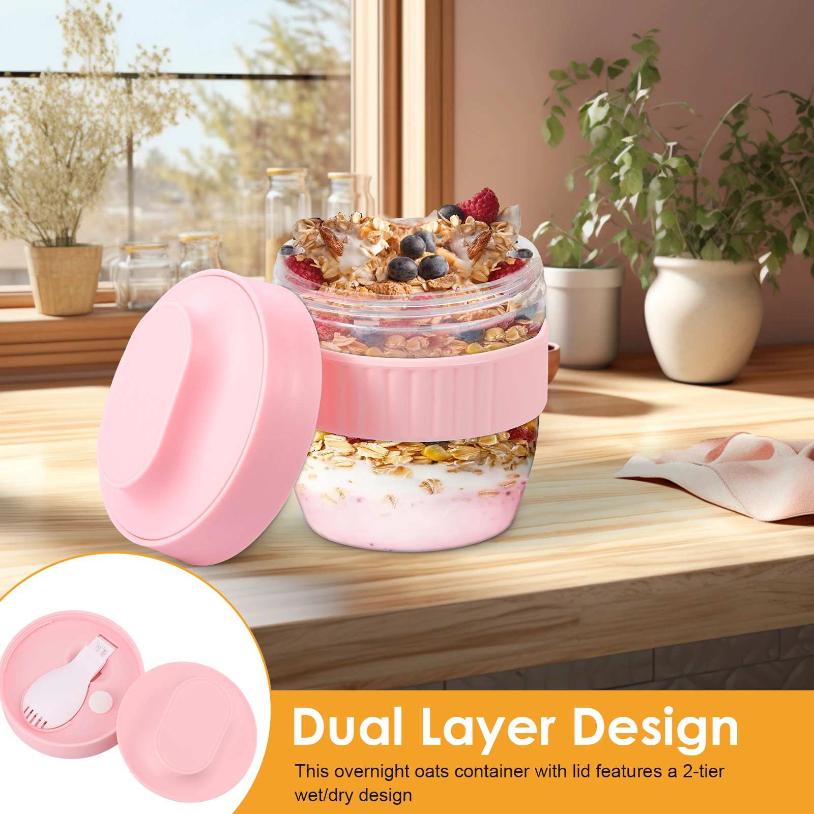 ภาชนะใส่ข้าวโอ๊ตแบบสองชั้นพร้อ - Meal Prep Yogurt Containers บทวิจารณ์และราคา
