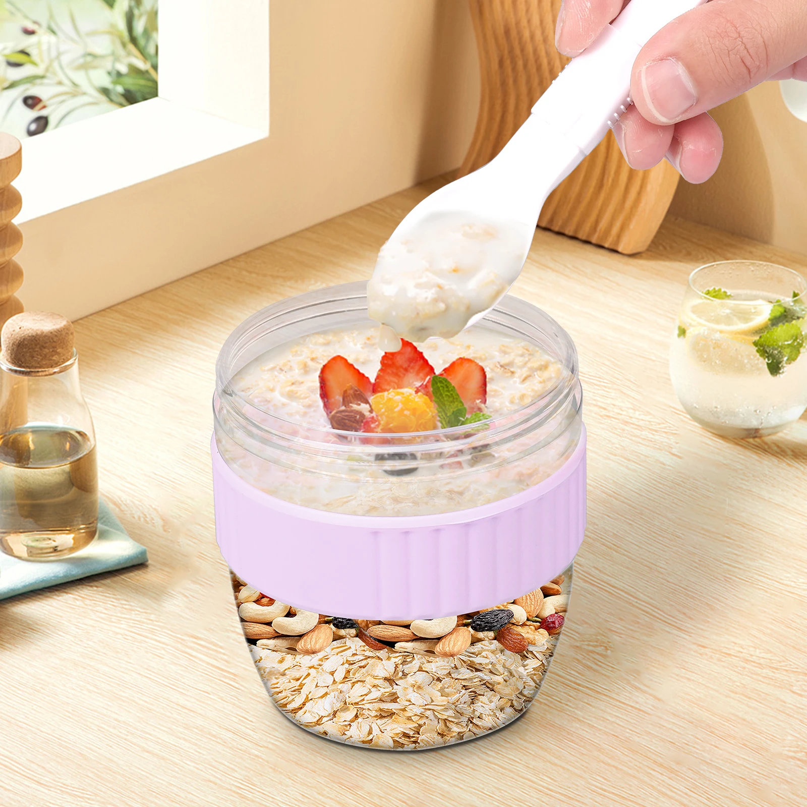 ภาชนะใส่ข้าวโอ๊ตแบบสองชั้นพร้อ - Meal Prep Yogurt Containers บทวิจารณ์และราคา